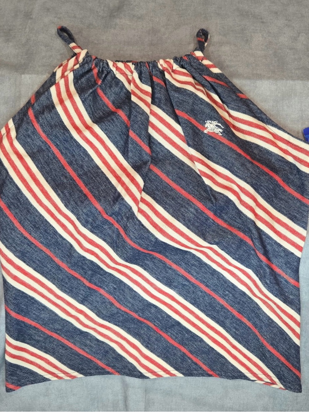 Vintage 2006 Burberry Striped Blue, White & Red Halter Women’s